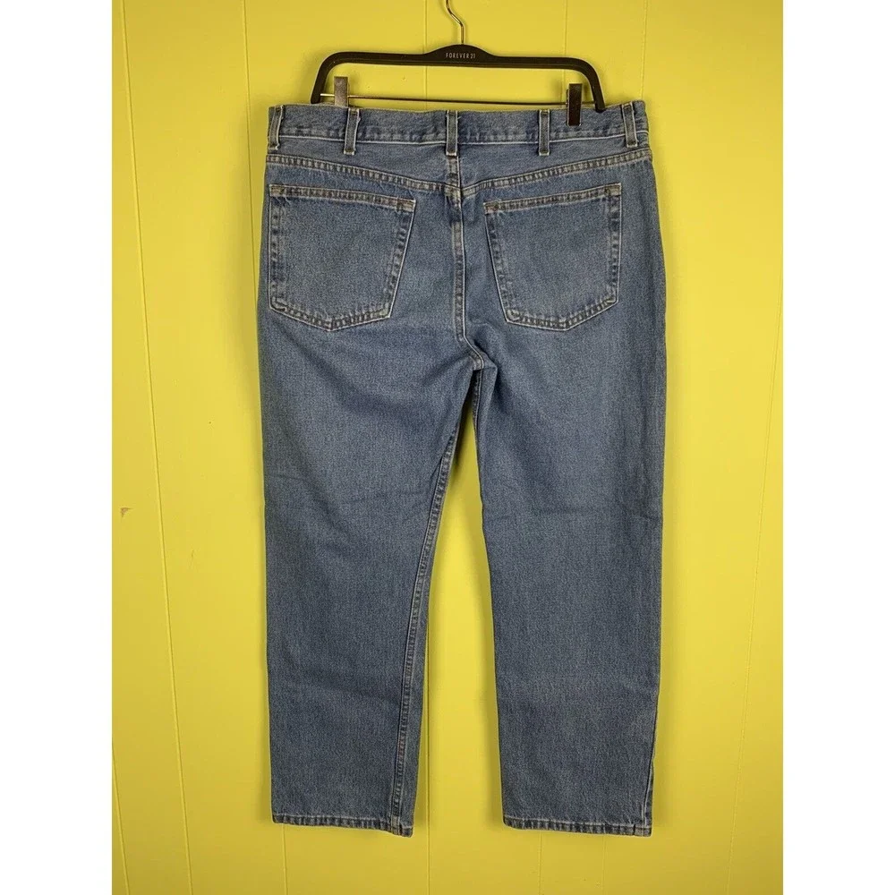 George Men's Jeans Blue Regular Size 38/30 Med Wash 5 Pocket Denim